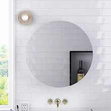 SHKUU Specchio Bagno, Specchio Armadietto in Legno massello Multistrato Nero/Bianco con Scatola toeletta Rotonda in Vetro Appendere alla Parete
