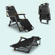 LIYANJJ Sedia a Sdraio Zero Gravity con Cuscino per Patio, terrazza da Campeggio, Spiaggia all'aperto (Nera)