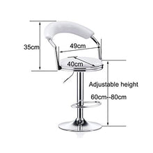 LXYPLM Sgabello Sedie Bar Barstools Regolabile Girevole in Metallo Bar Sedie Posto a Sedere, Pianale da Cucina Ecopelle Colazione Cucina Sgabelli Arredo Bar Cucina (Color : White)