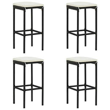 Tidyard Set da Bar da Giardino 5 pz con Cuscini in Polyrattan Nero,Set da Giardino da Bar,Set da Bar,per Giardini, Cortili, Terrazze, Piscine