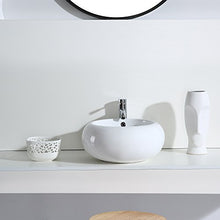 Eridanus Serie Luciano -01, Lavabo di Ceramica Bianco Lusso Lavandino Lavello Lavamano Lavabo da Appoggio Tondo Ovale Bacinella Lavandino Lavello per Bagno Casa Bidet Lavabo con Troppopieno