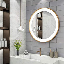 XQAQX Specchio da Parete Specchio da Bagno Bagno Specchio Rotondo a Parete Specchio LED Trucco dello Specchio della Struttura del Metallo Camera da Letto Decorazione del Salone D12054