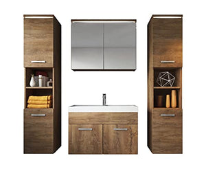 Mobile da bagno paso XL 80 cm bacino Lefkas (marrone) – Mobiletto lavabo lavabo mobili