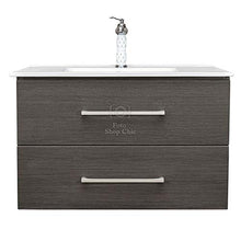Shop Chic Mobile Bagno Harmaa Finitura Legno Grigio Scuro con Specchio Applique lavabo Rettangolare