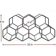 TIZZY Portabottiglie nel Metallo Autoportante, Portabottiglie da Tavolo, Portabottiglie da Appoggio - Design Geometrico Nero