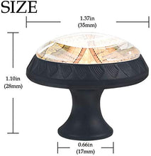 Mappa del mondo vintage Pomelli per Porta Set di 4 Pomelli per Mobili Manopole per Cassetti Cucina Armadio Vetro