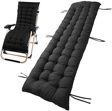 Goodquan Cuscino per sedia a sdraio in morbido cotone per esterni, schienale alto, comodo cuscino per schienale, antiscivolo, lavabile, facile da pulire (nero, 53 x 155 cm)