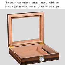 SHAO1 Cigar Humidor, Portasigari di Legno Portatile di Viaggio Portasigari Esterna Humidor Caso Cigar Box di Stoccaggio con L'igrometro E Umidificatore (260 * 220 * 66Mm),D