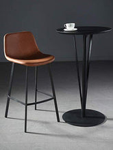BDLYZ Yxsd - Sgabello da bar in metallo, seduta in ecopelle, schienale ergonomico, per la colazione e la cucina (dimensioni: altezza seduta 75 cm)