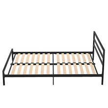 WGYDREAM Letto Base per Rete Solida in Metallo Letto Singolo Nero con Testiera Ampio Spazio di Archiviazione per Adulti, Bambini, Bambini, 140 X 200 Cm