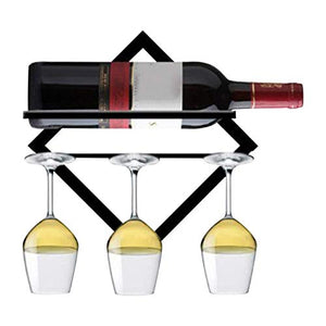 da Parete Rastrelliera per Vino, Bottiglia E Supporto di Vetro Vino Cremagliera Controsoffitto Tenere 1Wine 3 Tazze Utilizzare per Casa E Cucina Decorazione, Asta, Vino Cantinetta,Armadietto,Pantry