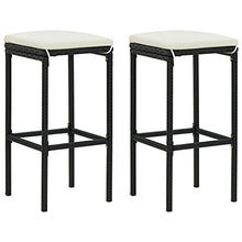 vidaXL Set Bar da Giardino 3 pz con Cuscini Polyrattan Nero