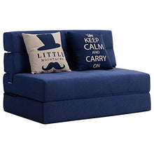 HongTeng Divani Divano Letto Pieghevole a Doppio Uso Divano Pigro Sedia Multifunzionale sfoderabile Tatami Bean Bag Chair Handsel Pillow Four Specifiche (Color : Navy, Size : A)