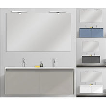 Bagno Italia Mobile arredo bagno Yang 120 cm sospeso 2 cassettoni in 3 colori doppio lavabo mineralmarmo in MDF arredi I