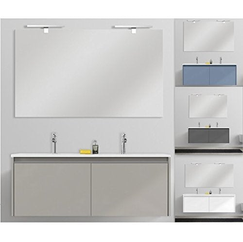 Bagno Italia Mobile arredo bagno Yang 120 cm sospeso 2 cassettoni in 3 colori doppio lavabo mineralmarmo in MDF arredi I