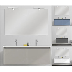 Bagno Italia Mobile arredo bagno Yang 120 cm sospeso 2 cassettoni in 3 colori doppio lavabo mineralmarmo in MDF arredi I
