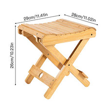 ZJLA - Sgabello pieghevole in bambù, portatile, in legno, per doccia, per adulti, bambini, disabili, anziani (bambù)