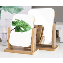 Specchio da toeletta in legno Specchio da scrivania rettangolare Specchio da tavolo portatile Specchio per il trucco Specchio da bagno da viaggio per studenti Ragazze da donna Bagno da barba Make Up S