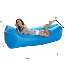 HongTeng Divani Sacco a Pelo Gonfiabile Blu Portatile Divano Letto Pigro Letto Aria Beach Park Travel Singola Pausa Pranzo Sedia 76 × 193 × 50 cm
