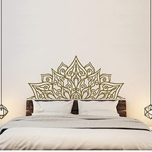 Rhpnyi Testiera della Camera da Letto Decalcomania da Muro-Decorazione della Camera da Letto Testiera Half Mandala Parete in Vinile 128X57cm