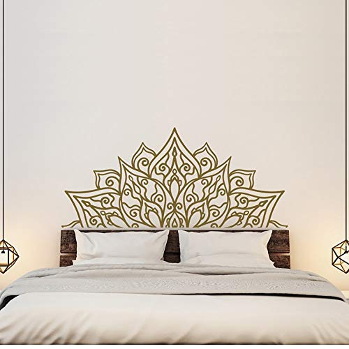 Testiera della camera da letto Decalcomania da muro-Decorazione della camera da letto Testiera Mandala Decalcomania da parete rimovibile Adesivo decalcomania A6 128x57cm