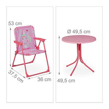 Relaxdays, Rosa Tavolo Bambini con Ombrellone, Set con 2 Sedie, da Campeggio & Giardino, Tavolino Picnic