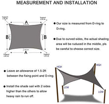 HENG FENG Vela Ombreggiante Tenda a Vela Rettangolare PES 3.5 x 5 M Impermeabile Protezione Raggi UV per Esterni Giardino Verande Colore Beige