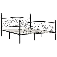 Tidyard Struttura Letto Matrimoniale Francese in Metallo Nero con Doghe 180x200 cm,Giroletto Matrimoniale in Mettallo 180x200 cm,Letto con Doghe,Struttua Letto Matrimoniale in Metallo