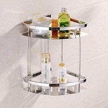 Luyshts Mensola angolare per vasca da bagno argento Mensola angolare da parete in acciaio inossidabile antiruggine Portaoggetti da bagno Portaoggetti Cestino, finitura lucida, Cucina Accessori da bagn