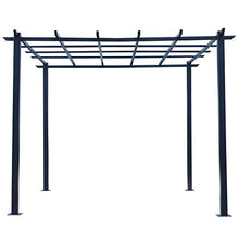 Outsunny Pergola Pergola da Giardino Decorabile Rampicanti Palloncini in Ferro 300 x 300 x 230 cm Nero