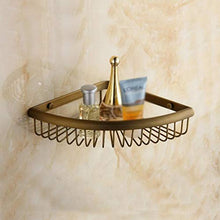HYYDP Parete Porta Salviette Cestello per Cosmetici da Parete in Ottone Retro mensola per Doccia mensola per Cesto d'angolo, 21 * 21 * 5cm
