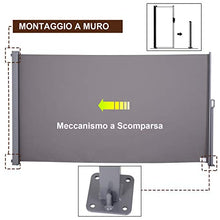 Outsunny Tenda da Sole Laterale e Avvolgibile (3x1.6m) in Alluminio e Poliestere Imperemabile Anti-UV, per Vento/Privacy