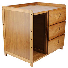 Zerone Comodino in bambù con 3 cassetti, per soggiorno, camera da letto, 42 x 31 x 40 cm (marrone)