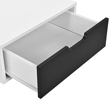[en.casa] Tavolino d´appoggio 'Rosenheim' / Comodino/Como/Sideboard (Bianco/Grigio) con cassetto 40x40x44cm