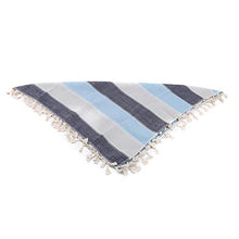 Weisin Dining Table Cloth Blue Spliced Stripe Tassel Tablecloth Decorative Home Accessory,Blu Navy