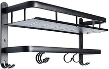 Portasciugamani 2 Layer Sospensione Wc 3 Bagno Perforato Libero Doppio Strato Semplice Bagno Nero Igienici Rack a Parete