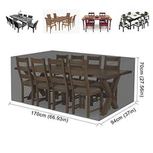 Mutsitaz Copertura per Mobili da Giardino, Rettangolare Impermeabile Telo Poliestere per Mobili Esterni Tavolo e Sedie (170 x 94 x70cm)