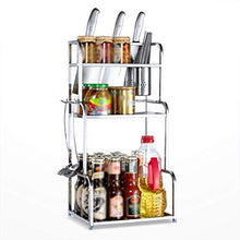 &ripiano di stoccaggio Scaffale di stoccaggio della cucina, unità di scaffalatura dello scaffale di stoccaggio della cucina domestica di 3 strati dell'acciaio inossidabile Scaffale di finitura