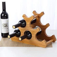 PanYFDD - Portabottiglie per Bottiglie di Vino, in bambù Naturale, per 6 Bottiglie, Bar, Cucina, ristoranti