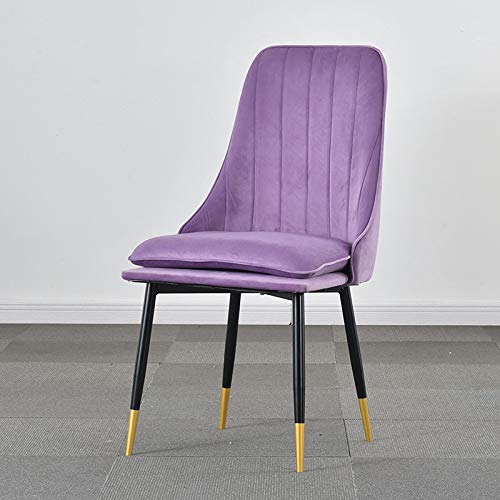 Chairlxy Sedie da Pranzo Metallo, sedie di Velluto e poltrone Imbottite per Il Tempo Libero sedie da Ufficio Sedia per Sala di Studio, Cucina, Sala, Camera, Soggiorno,Viola,Blackgoldlegs