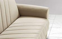 Divano 3 posti in tessuto lavabile beige - 220 x 88 x 83h cm, vano contenitore, trasformabile in letto una piazza e mezza