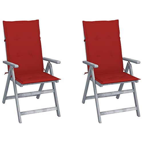 vidaXL Sedie da Giardino Reclinabili 2 pz con Cuscini Massello Acacia