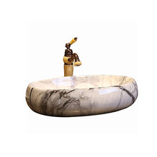 Marmo modello arte sopra lavabo contatore lavabo lavabo ovale grande sopra lavabo (60x43x15cm) Lavandini bagno
