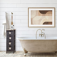 Rebecca Mobili RE4560 Cassettiera Comodino 4 Cassetti Legno Paulownia Grigio Shabby Camera Bagno Ingresso, 71x25x25 cm - Art. RE4560