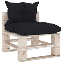 FAMIROSA Divano Centrale da Giardino Pallet con Cuscini in Legno di Pino-6069