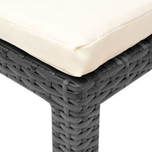 Tidyard Lettino Prendisole con Cuscino in Polyrattan Nero, Lettino Prendisole, Lettini da Giardino, Sedie a Sdraio da Giardino, 195 x 60 x 22 cm