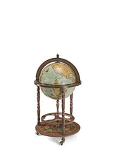 Zoffoli - Mappamondo Bar Da Terra Giunone Laguna, Portabottiglie, 50 x 50 x h 93 cm