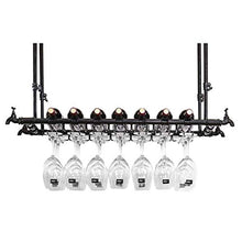 COLiJOL Scaffale per Vino Scaffali Galleggianti Scaffali per Vino Portabottiglie da Parete, Portabicchiere da Vino Sospeso, Altezza Regolabile, Portabottiglie per Calici, Portabottiglie, Portabottigl