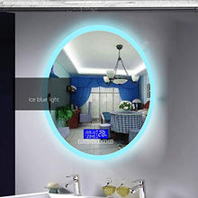 AYYEBO 500 X 700 mm Ovale Illuminato LED Specchio da Bagno, Schermo di Tocco Demister Bluetooth Multifunzione Specchi da Parete (Color : Warm Light, Size : 500X700MM)