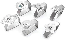 Wacemak1r - Clip per tovaglia a forma di cuore, in acciaio inox, per ristorante, feste, picnic, buffet, 4 pezzi